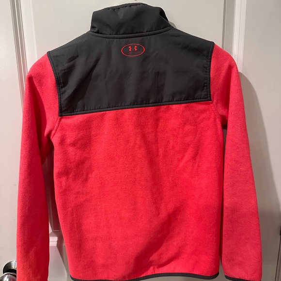 Youth Medium Under Armor Neon Orange Quarter Zip Pullover - Picture 6 of 6
